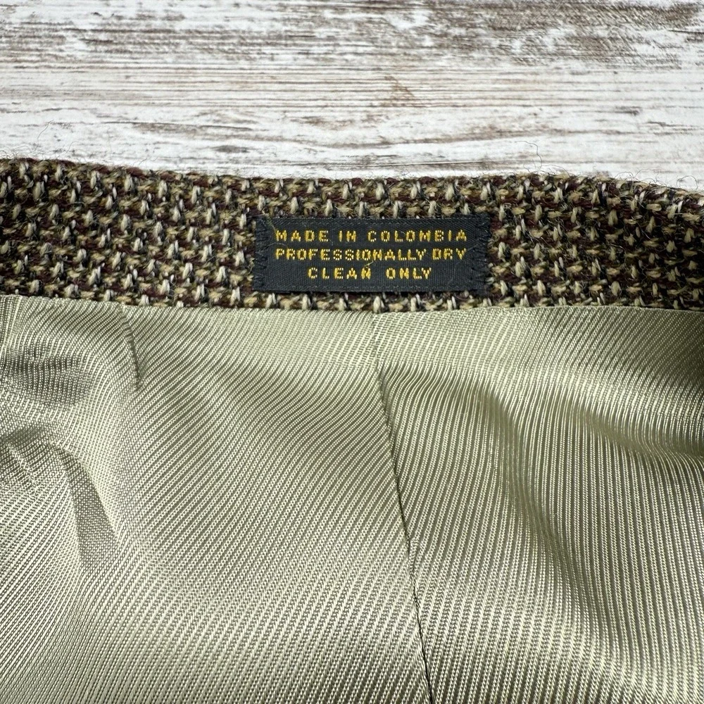Vtg Oscar de‎ la Renta Mens Sport Coat Blazer 41R 100% Wool 2 Button Houndstooth